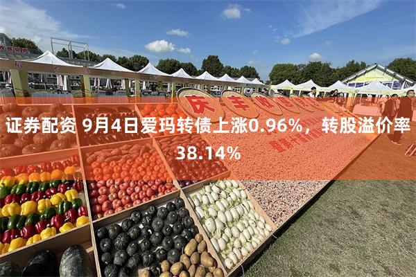 证券配资 9月4日爱玛转债上涨0.96%，转股溢价率38.14%